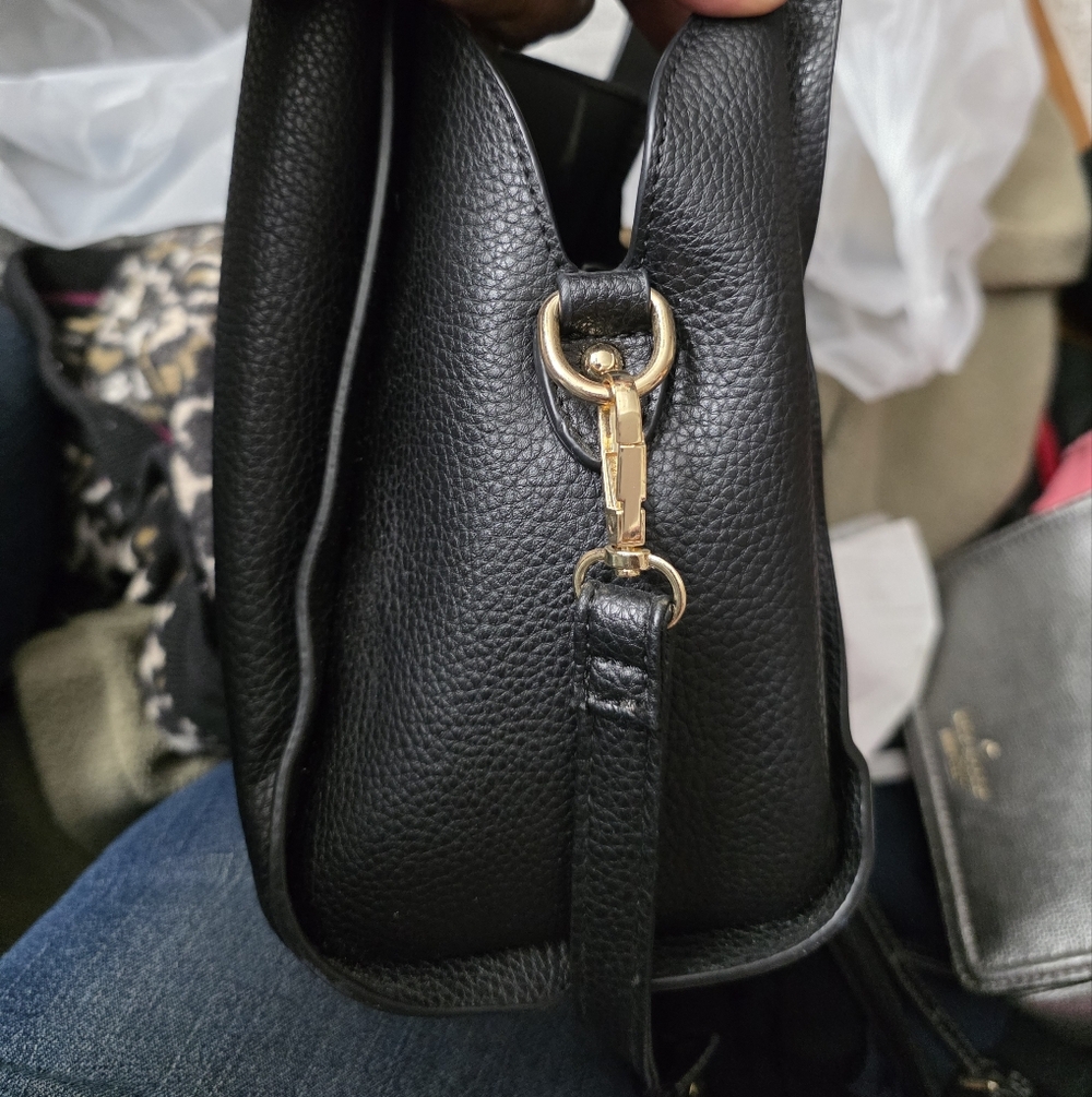 kate spade Black Pebbled Leather Crossbody Bag with Gold Logo - Picture 5 of 13